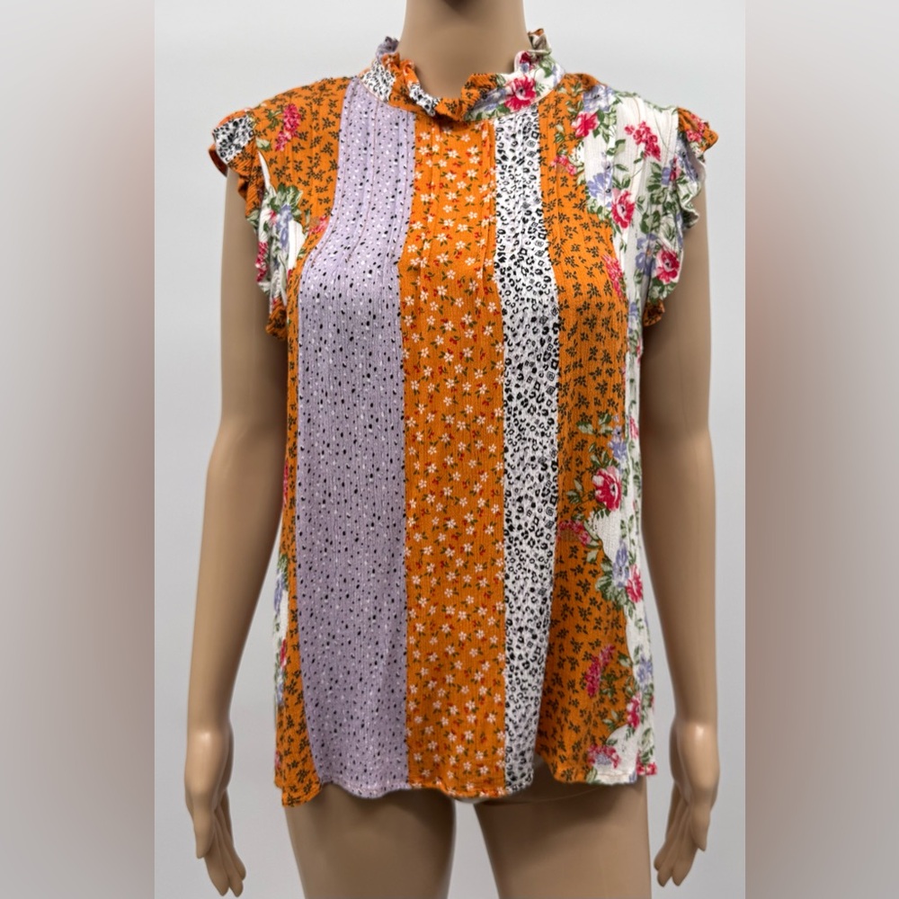 Anthropologie Everleigh Bohemian Artsy Floral‎ Sleeveless Top Size Small